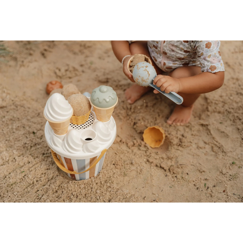 LITTLE DUTCH Σετ κουβαδάκια παραλίας Ice Cream - μπλε